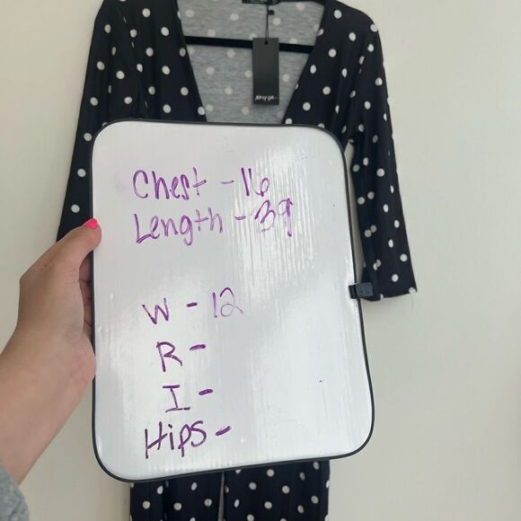 Nasty Gal Women's Polka Dots Plunging Button-Down Slit Dress Black/ White 4 NWT - Picture 10 of 10